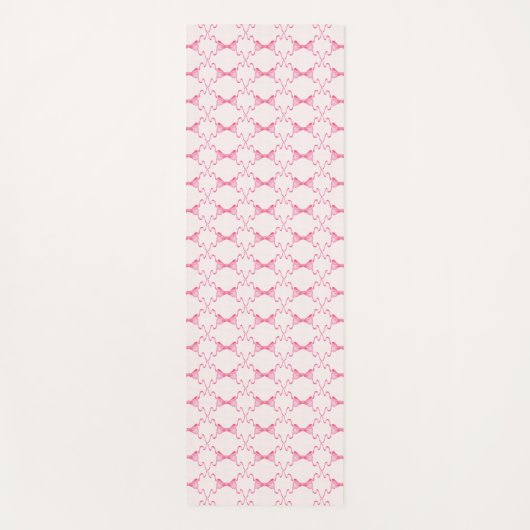 Baby Bow Trellis Pink Bella Ribbon Yogamat (Voorkant)