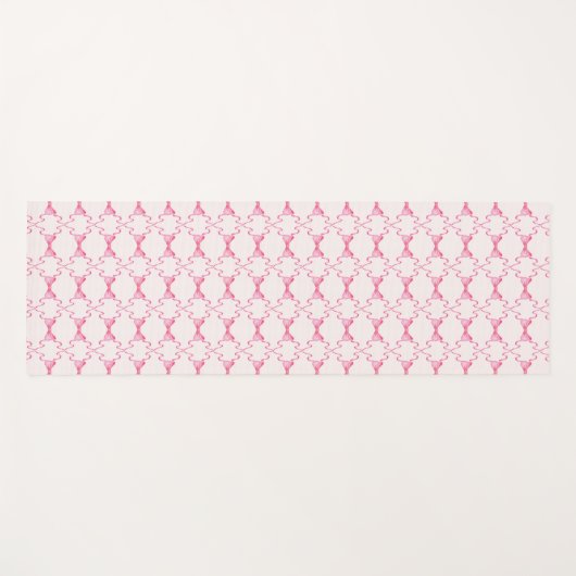 Baby Bow Trellis Pink Bella Ribbon Yogamat (Voorkant (horizontaal))