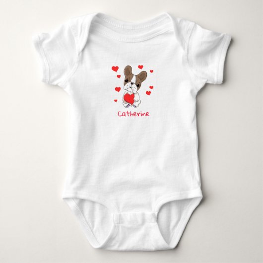 Baby boxer met rood hart romper (Voorkant)