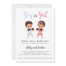 Baby Boxing Match Geslacht Reveal Invitation