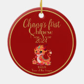 Baby boy 1e Chinees nieuwjaar, jaar van de draak Keramisch Ornament (Achterkant)