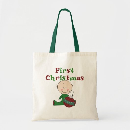 Baby Boy 1e Kerstmis Tshirts en geschenken Tote Bag (Voorkant)