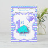 Baby Boy 1e verjaardagsfeestje Kaart (Staand voorkant)