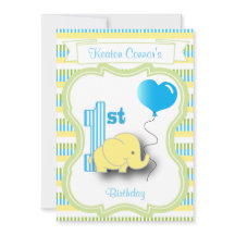 Baby Boy 1e verjaardagsfeestje met een Baby-olifan