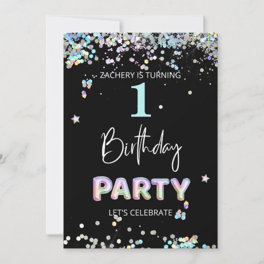 *~* BABY BOY 1st 1st BALLOON Birthday  Kaart (Voorkant)