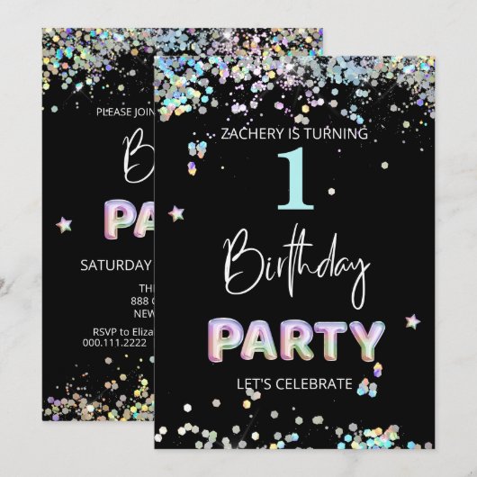 *~* BABY BOY 1st 1st BALLOON Birthday  Kaart (Voorkant / Achterkant)