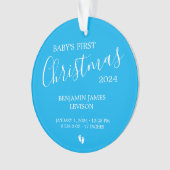 Baby Boy 1st Christmas Acryl Ornament w / Foto (voorkant)
