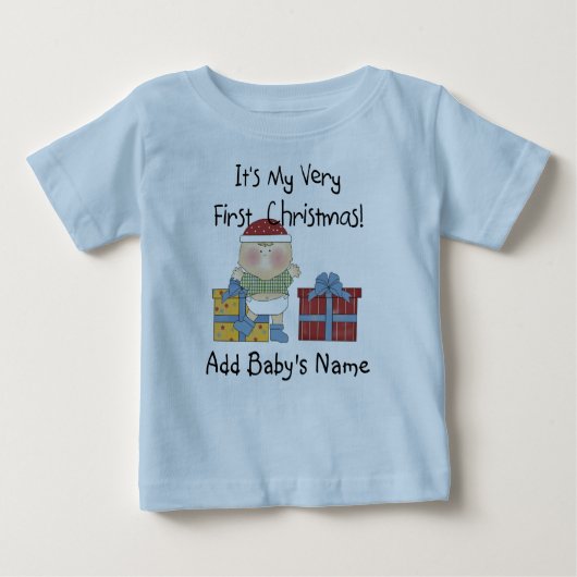 Baby Boy 1st Christmas Tshirt (Voorkant)