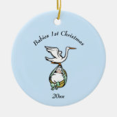 Baby Boy 1st Kerstmis met Jaar Keramisch Ornament (Voorkant)