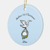 Baby Boy 1st Kerstmis met Jaar Keramisch Ornament (Links)
