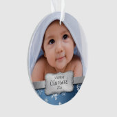Baby Boy 1st Kerstmis met Snowflakes Ornament (voorkant)