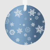 Baby Boy 1st Kerstmis met Snowflakes Ornament (achterkant)
