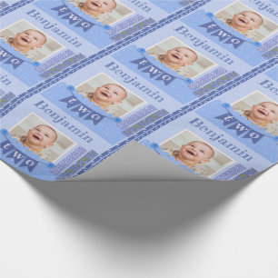 Baby Boy 2nd Birthday Blue Scrapbooking Cadeaupapier