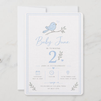 Baby Boy 2nd Birthday Invite Kaart
