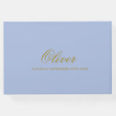 Baby Boy 3 Foto Collage Gold Elegant Gastenboek (Achterkant)