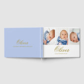 Baby Boy 3 Foto Collage Gold Elegant Gastenboek (Volledig)