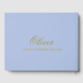 Baby Boy 3 Foto Collage Gold Elegant Gastenboek (Achterkant)