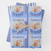 Baby Boy 3rd Birthday Blue Scrapbooking Wrapping P Inpakpapier Vel (In situ)