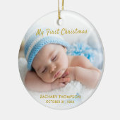 Baby Boy Aangepast Mijn eerste Kerstmis Ornament (Links)