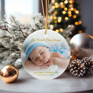 Baby Boy Aangepast Mijn eerste Kerstmis Ornament