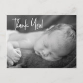 Baby Boy Aangepaste Foto's Handlettering bedankt Briefkaart (Voorkant)