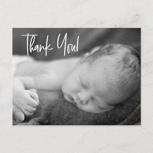Baby Boy Aangepaste Foto's Handlettering bedankt Briefkaart (Voorkant)