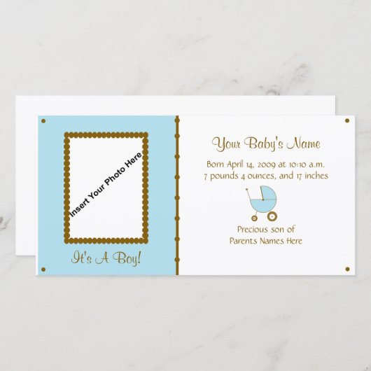 Baby Boy Aankondiging (Voorkant / Achterkant)