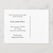 Baby Boy aankondiging briefkaarten (Achterkant)