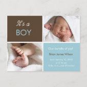 Baby Boy aankondiging briefkaarten (Voorkant)