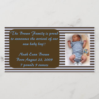 Baby Boy Aankondiging - Bruin en Blauw