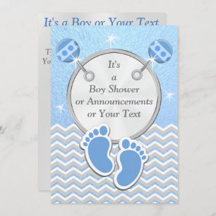 Baby Boy Aankondiging Kaarten Baby shower Uitnodig