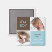 Baby Boy Aankondiging magneet (Voorkant / Achterkant)