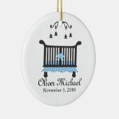 Baby Boy Aankondiging met Geboortedatum Keramisch Ornament (Rechts)