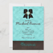 Baby Boy Aankondiging nodigt Pop Blauw V van de Ca (Achterkant)