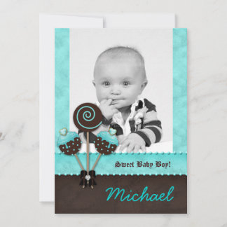 Baby Boy Aankondiging nodigt Pop Blauw V van de Ca