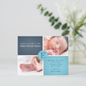 baby BOY-aankondigingskaart Kaart (Staand voorkant)