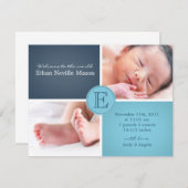 baby BOY-aankondigingskaart Kaart (Voorkant / Achterkant)