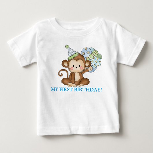 Baby boy aap eerste Birthday t-shirt (Voorkant)