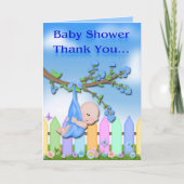 Baby Boy - achtertuin Baby shower Dank u kaart (Voorkant)