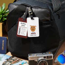 Baby Boy Aggie Dog Maroon Bag Label Bagagelabel