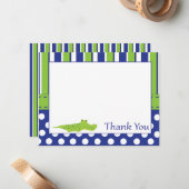 Baby Boy Alligator Dank je kaart Notitiekaartje (Voorkant / Achterkant in situ)