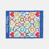 Baby Boy Alphabet Quilt Design Fleece Deken (Voorkant (Horizontaal))