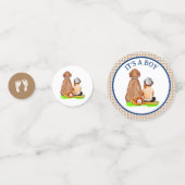 Baby Boy and Dog Baseball Theme Baby shower Confetti (Achterkanten)