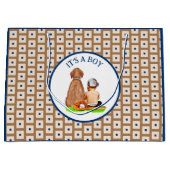 Baby Boy and Dog Baseball Theme Baby shower Groot Cadeauzakje (Voorkant)