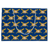 Baby Boy and Dog Baseball Theme Baby shower Groot Cadeauzakje (Achterkant)