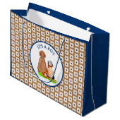 Baby Boy and Dog Baseball Theme Baby shower Groot Cadeauzakje (Voorkant Gekanteld)