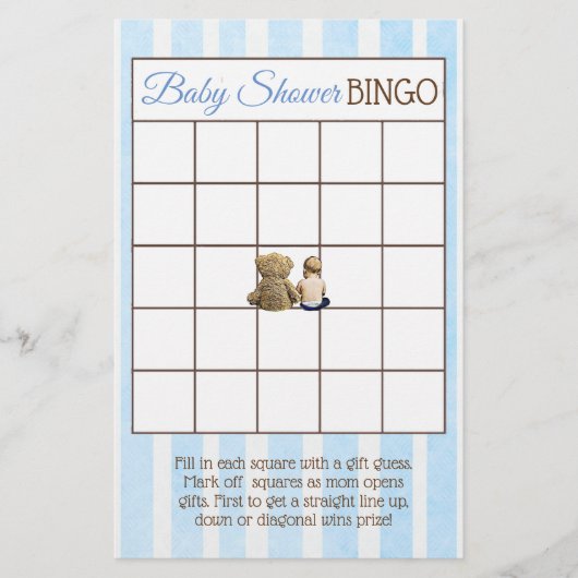 Baby Boy and Teddy Bear Baby shower Games Flyer (Voorkant)