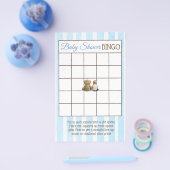 Baby Boy and Teddy Bear Baby shower Games Flyer (Enkel)