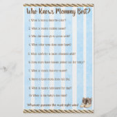 Baby Boy and Teddy Bear Baby shower Games Flyer (Achterkant)