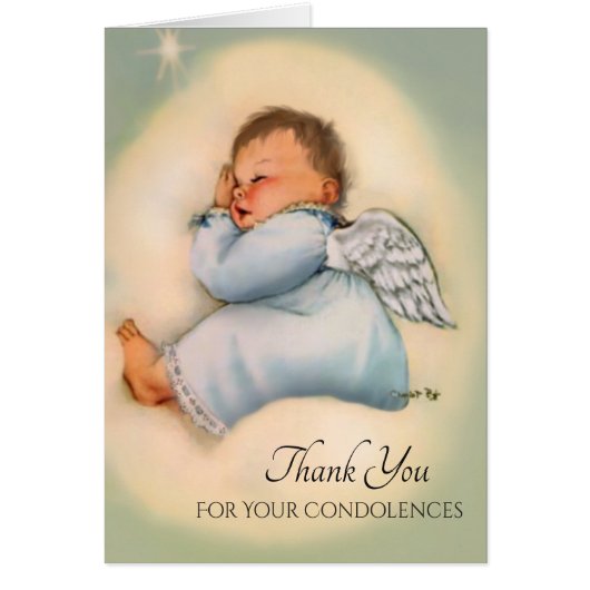Baby Boy Angel Dank je condoleances (Voorkant)
